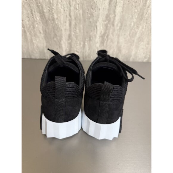 Hermes Black Lace-Up Sneakers Womens Size 40 Vegan Leather & Mesh With White Pla main image 8